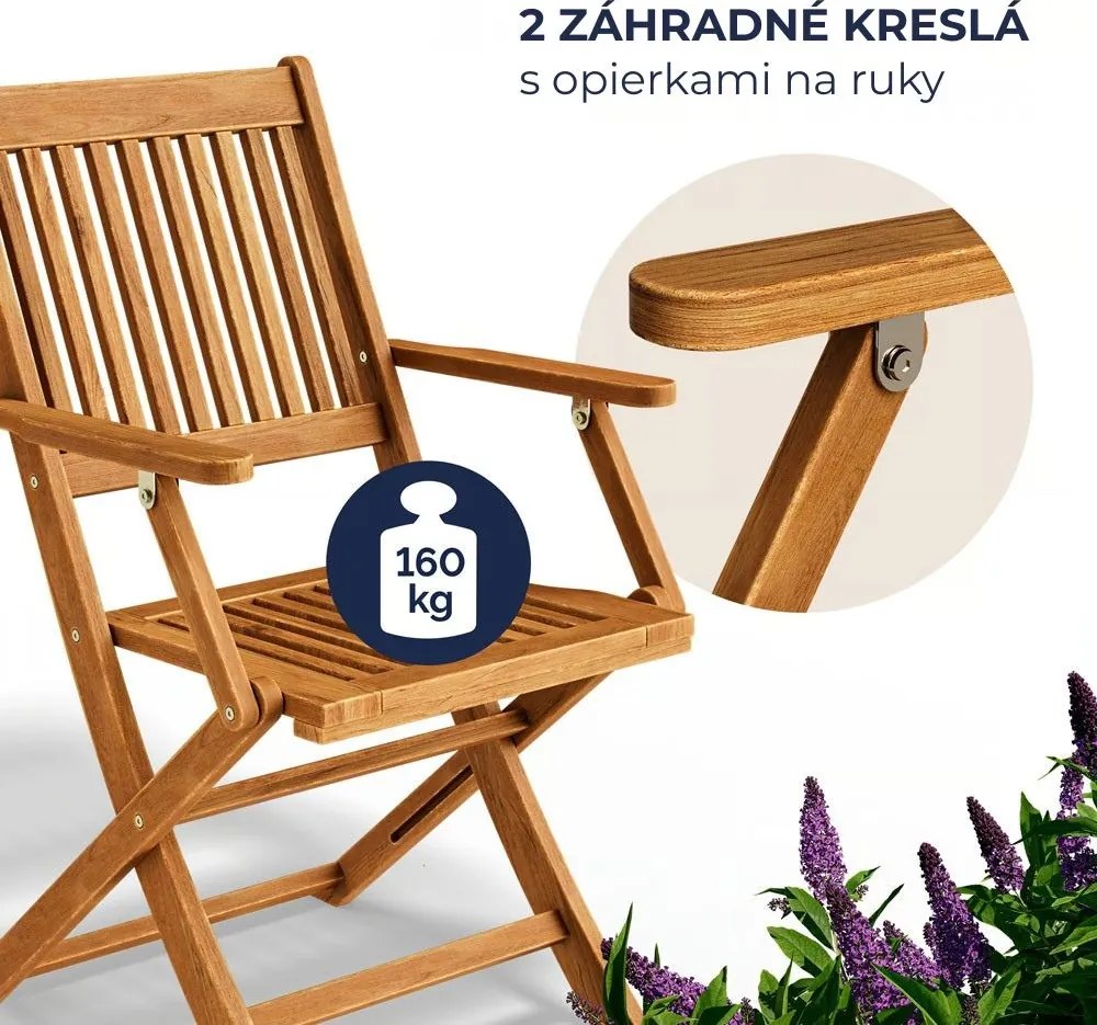 Sedacia súprava SYDNEY, 3-dielna, prírodné drevo