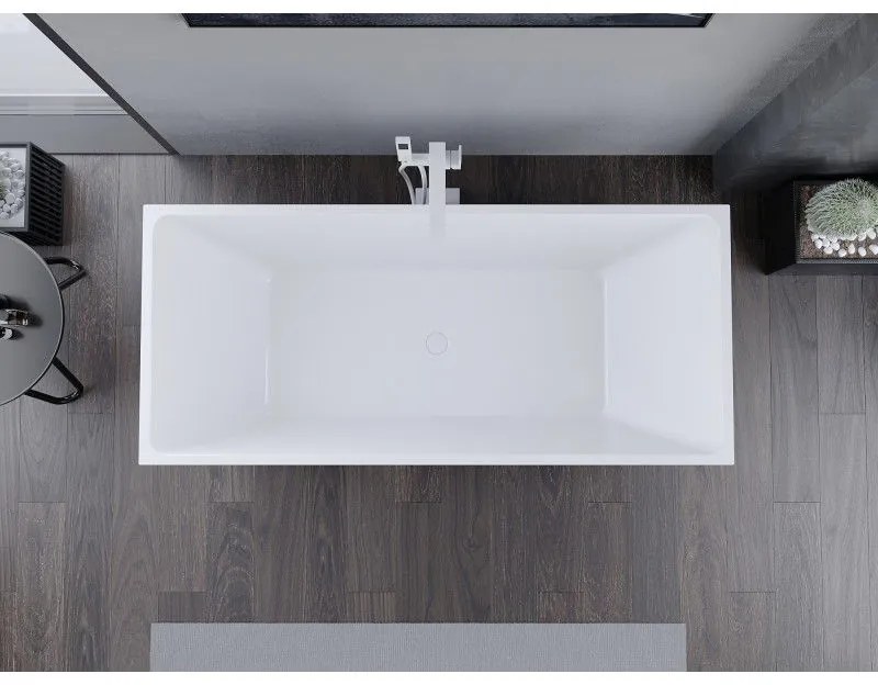 Mexen Lita, voľne stojaca vaňa 170 x 75 cm, biela, biely prepad, 52121707500-20