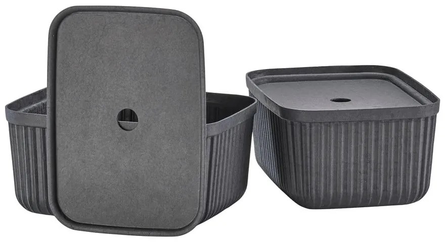 Čierne úložné boxy v súprave 2 ks s vekom 32x23x20,5 cm Pulp – Zone