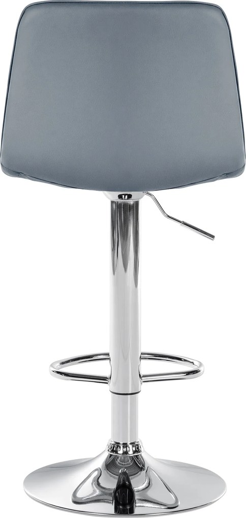 Barová stolička Lex - koženka, chróm rám - šedá