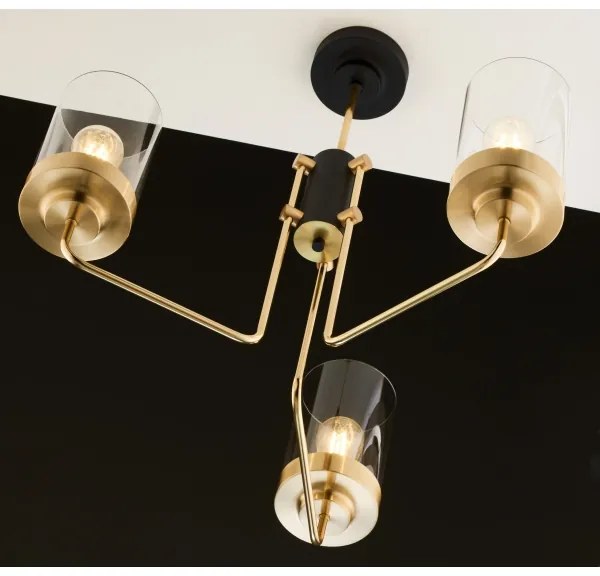 Jupiter 2087 - Luster na tyči RAMIREZ 3xE27/15W/230V zlatá/čierna