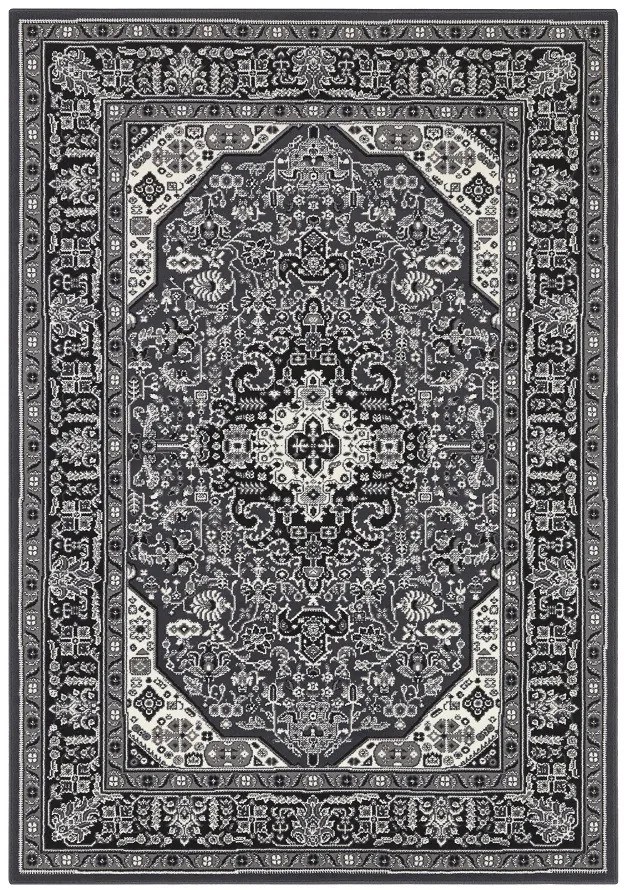 Nouristan - Hanse Home koberce Kusový koberec Mirkan 104436 Dark-grey - 80x250 cm