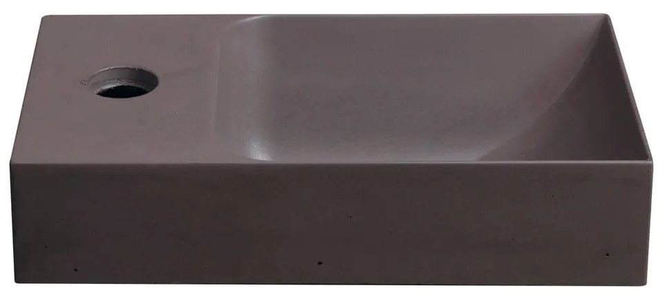 Tmavohnedé betónové umývadlo 31x17 cm Piccolino – Sapho
