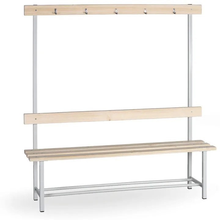 Šatníková lavica s vešiakmi, dĺžka 1500 mm - jednostranná