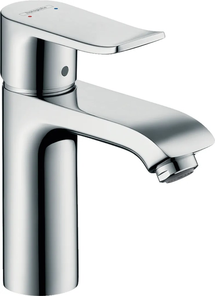 Hansgrohe Metris New, páková umývadlová batéria 110 s odtokovou súpravou s ťahadlom k beztlakovým ohrievačom vody, chrómová, 31074000