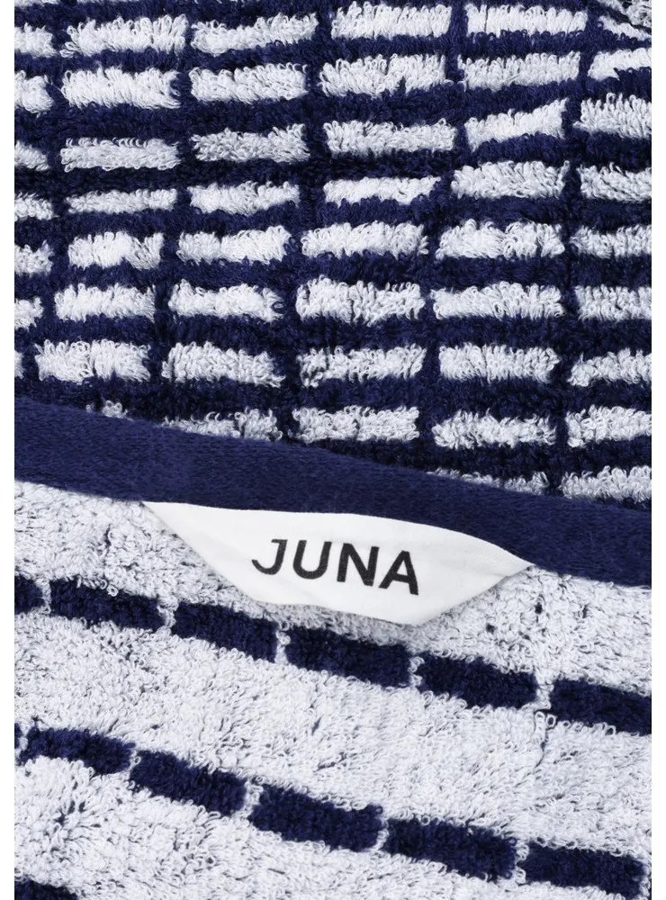 Biela/modrá froté osuška s prímesou bambusu 70x140 cm Nuance – JUNA