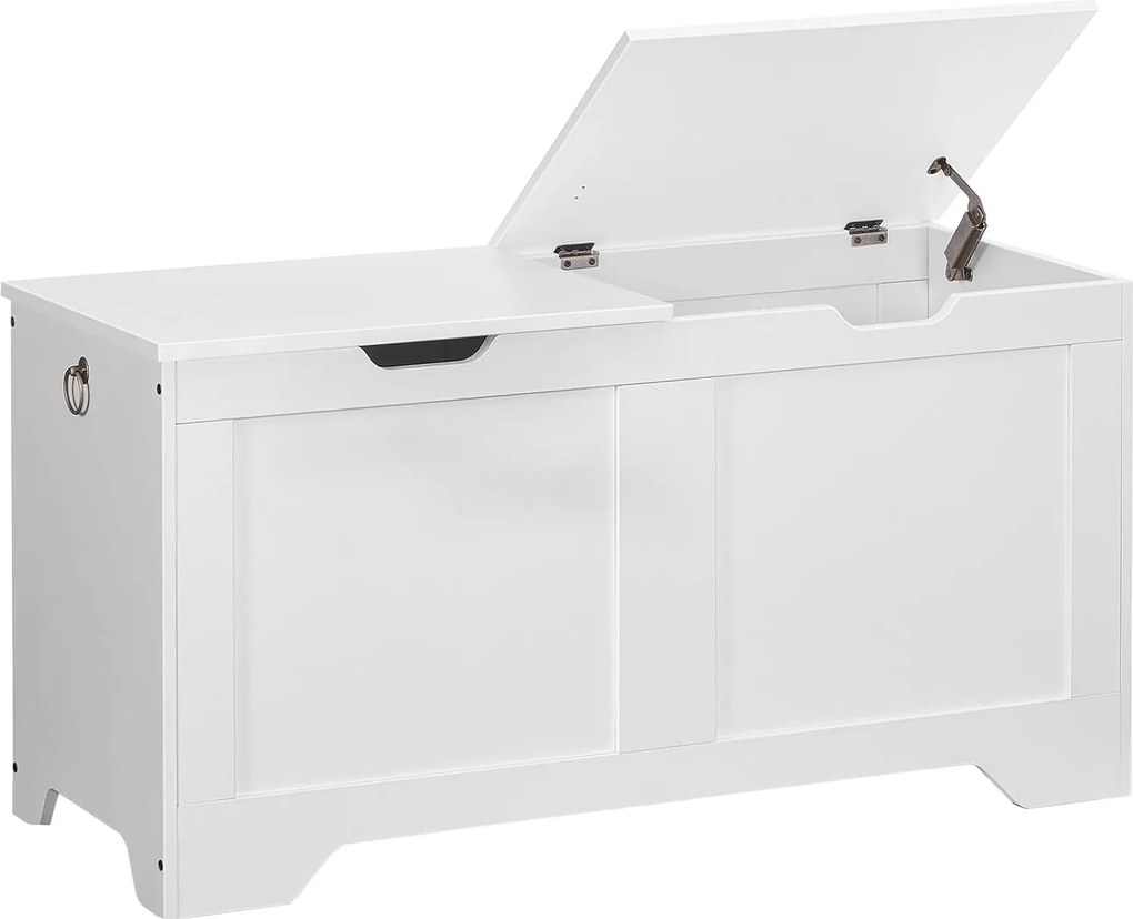 Lavica s úložným priestorom Vasagle Byvak 100 cm biela