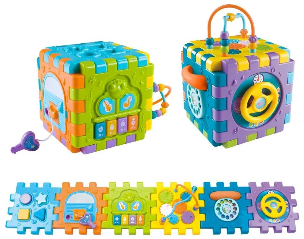Hrajúca interaktívna skladacia kocka Baby Mix