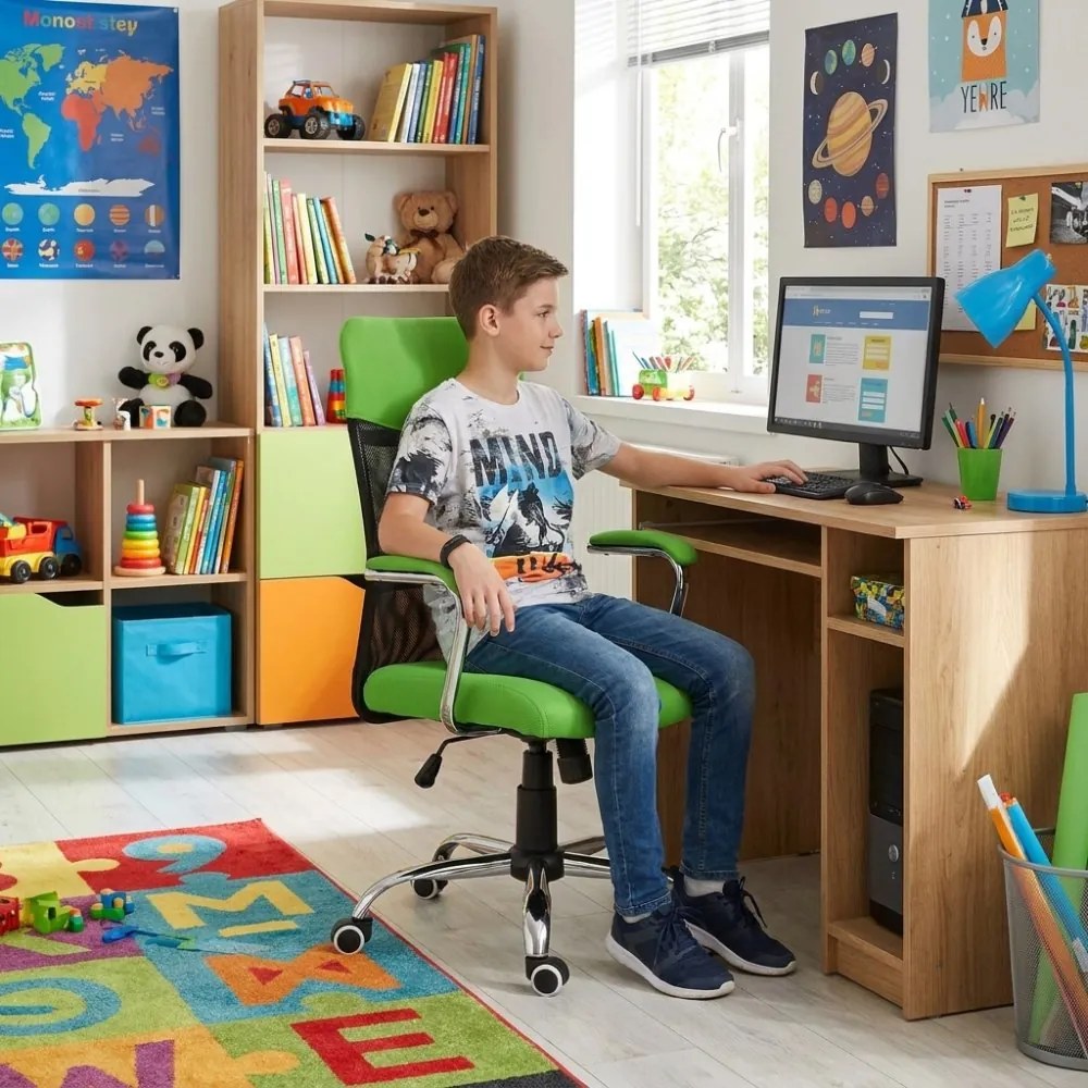 Detská stolička Neoseat TEENAGE — látka, čierna / zelená