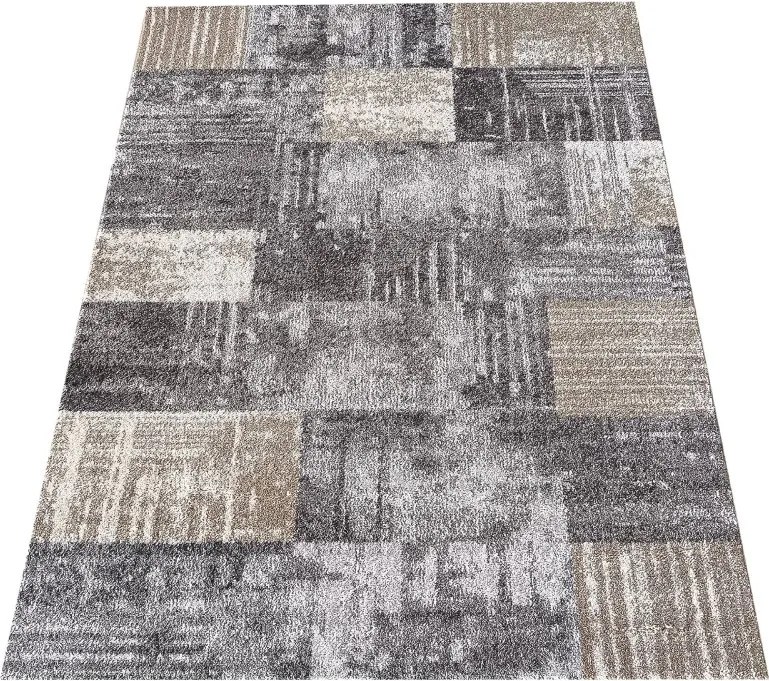 DY Sivý koberec s geometrickým vzorom Panamero 24 Rozmer: 240x330 cm