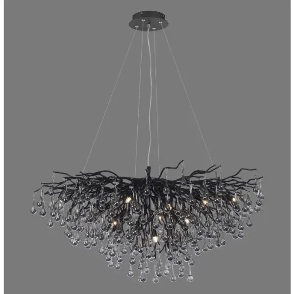 Paul Neuhaus 2192-18 - Závesný luster na lanku ICICLE 10xG9/40W/230V 50x100 cm čierna