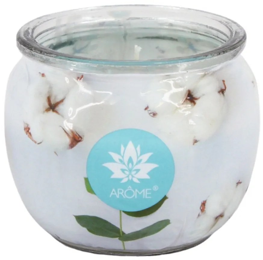 Arome Vonná sviečka v skle Fresh Cotton, 90 g