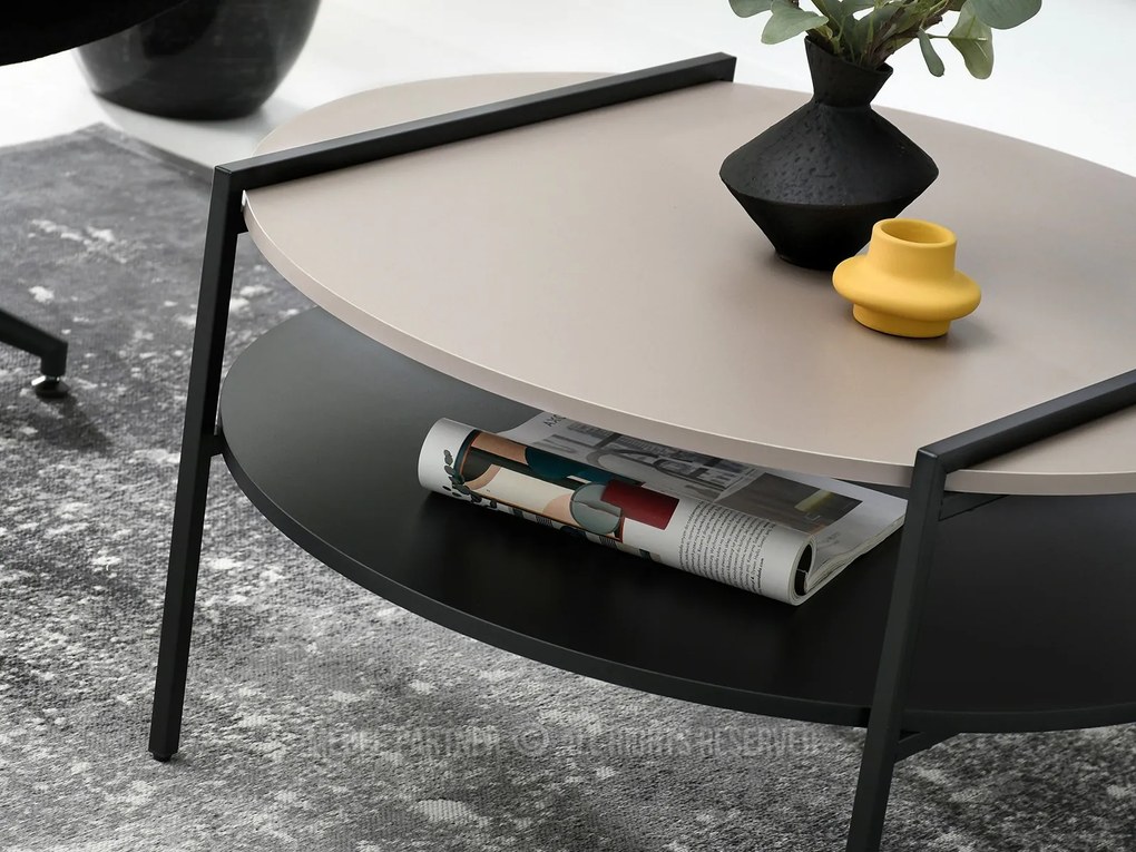 Konferenčný stolík Dario (béžová + čierna). Akcia -13%. Vlastná spoľahlivá doprava až k Vám domov. 1111596