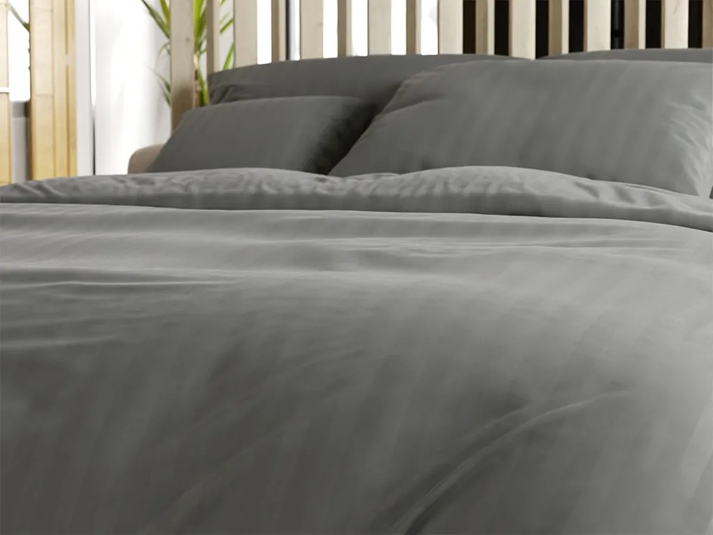Hotelové obliečky z mikrovlákna JASMINE PURE sivé - prúžok 1 cm, hotelové vrecko Rozmer obliečky: 70 x 90 cm | 140 x 200 cm