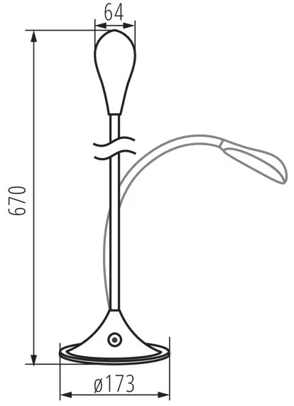 Kanlux 22343- LED Stmievateľná flexibilná stolná lampa FRANCO LED/6,8W/230V čierna