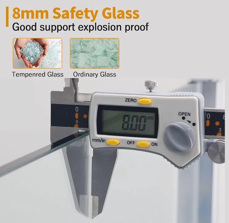 Erga Paris, sprchová zástena Walk-In 50x200 cm, 8mm šedé sklo, čierny profil, ERG-V02-PARIS-050x200-GR-BK