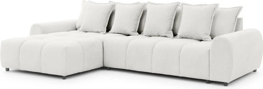 Biela rohová pohovka (ľavý roh/s leňoškou) Albane – Ropez