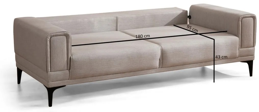 Trojmiestna rozkladacia pohovka Horizon 230 cm ecru