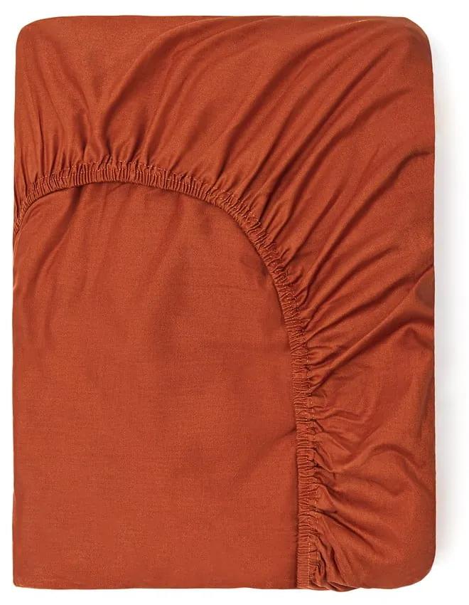 Tmavá oranžová bavlnená elastická plachta Good Morning, 90 x 200 cm