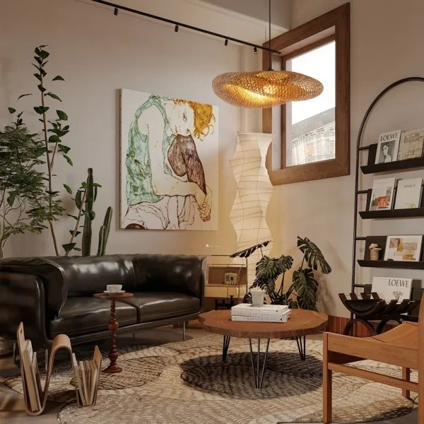 Immax 08270L - Luster na lanku HILO 1xE27/40W/230V pr. 80 cm bambus