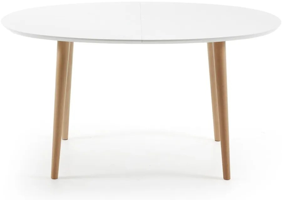 Biely rozkladací jedálenský stôl s bielou doskou 90x140 cm Oqui – Kave Home