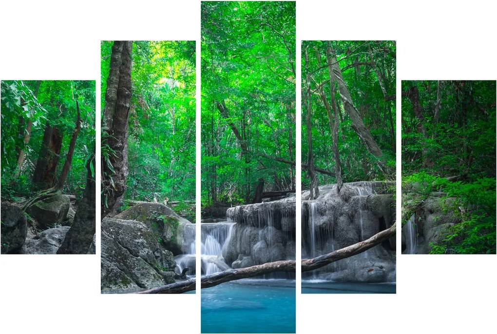 Obraz - Vodopád Erawan, Kanchanaburi, Thajsko (150x105 cm)