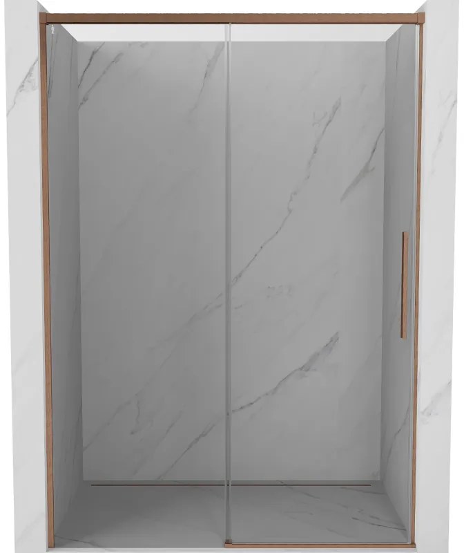 Mexen Rox, posuvné sprchové dvere 145 cm, 8mm číre sklo, medený matný profil, 8C2-145-000-65-00