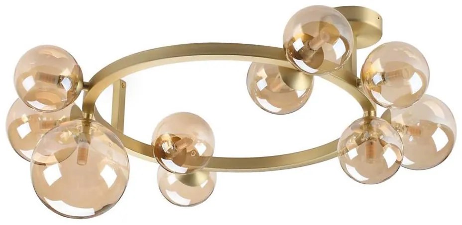 Ideal Lux - LED Prisadený luster PERLAGE 10xG9/3W/230V pr. 70 cm zlatá/dymová