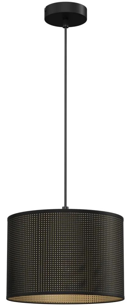 Luster na lanku LOFT SHADE 1xE27/60W/230V pr. 25 cm čierna/zlatá
