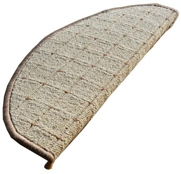 Vopi koberce Nášľapy na schody Udinese béžový polkruh, samolepiaci - 24x65 polkruh (rozmer vrátane ohybu)