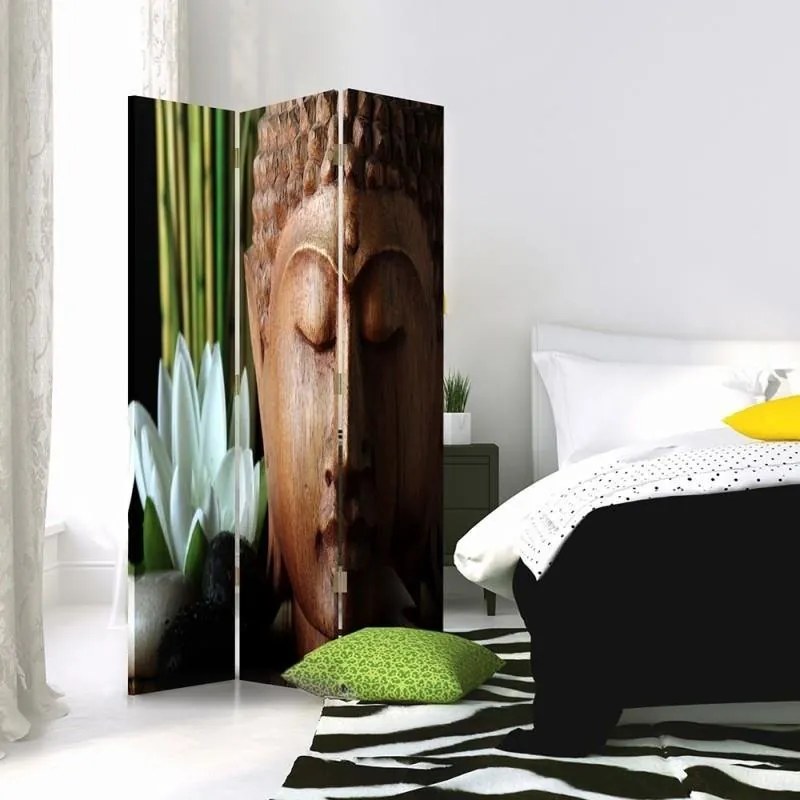 Gario Paraván Drevený Budha Rozmery: 145 x 170 cm, Prevedenie: Otočný paraván 360°