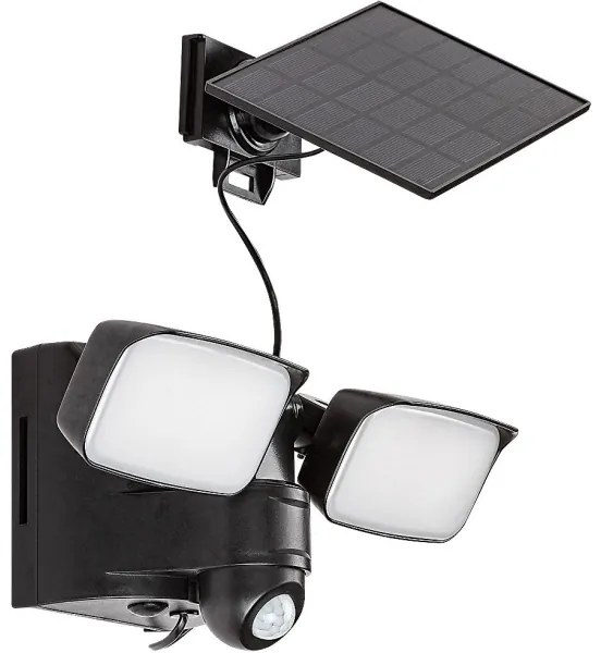 Rabalux 77091 - LED solárne nástenné svietidlo LESZNO 2xLED/5W/3,7V IP54 čierne