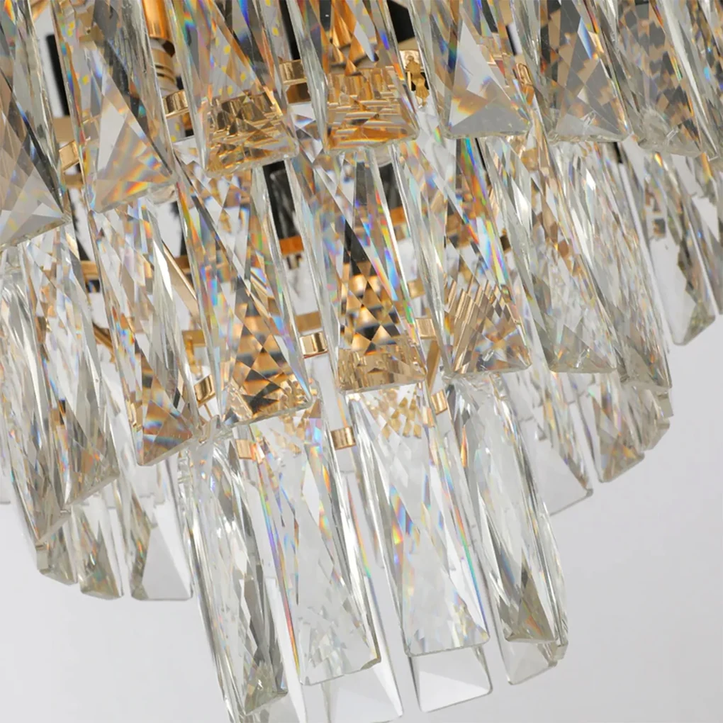 Toolight Toolight, stropná závesná krištáľová lampa 9xE14 APP1058-CP, čierna-zlatá, OSW-04400