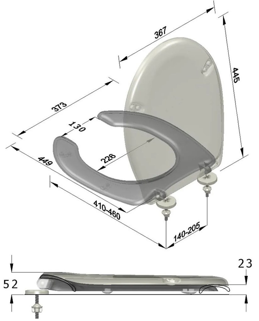 Sapho Sapho, URAN PROJECT WC sedátko pre postihnutých, biela, 1010