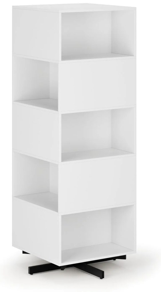Otočný regál, 680×680×1932 mm, 10 oddielov, biela