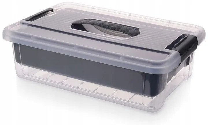 Organizér, úložný box 2v1, multifunkčný, sivý STORMAX - 6l, 35 x 23 x 11 cm