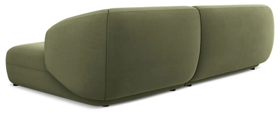 Zelená zamatová rohová pohovka (pravý roh) Moana – Makamii