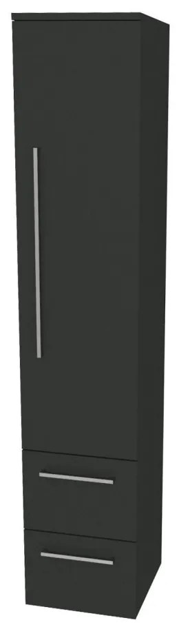 Mereo, Mereo Bino, kúpeľňová skrinka vysoká 163 cm, pravá, Multidecor, Šedá antracit, MER-CN698SEAN