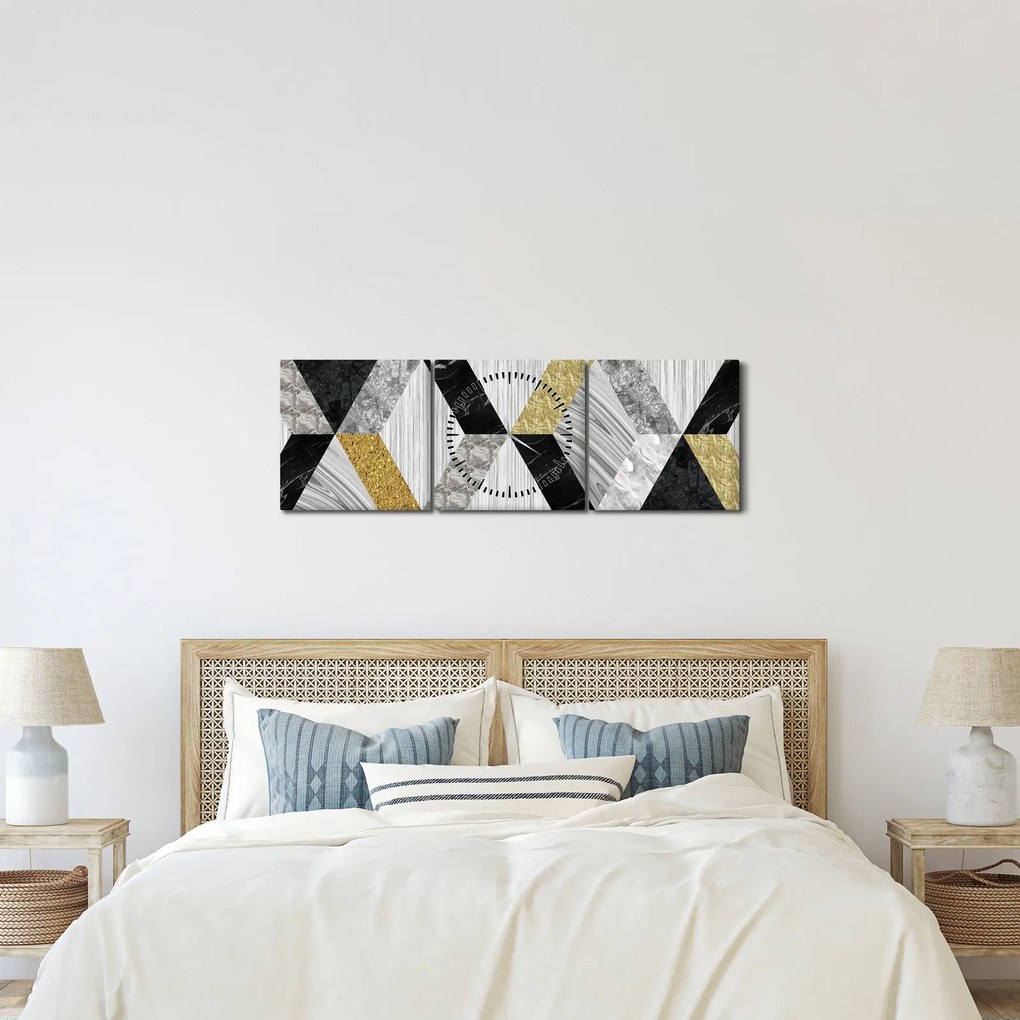 Obraz - Textúrovaný dekor (s hodinami) (90x30 cm)