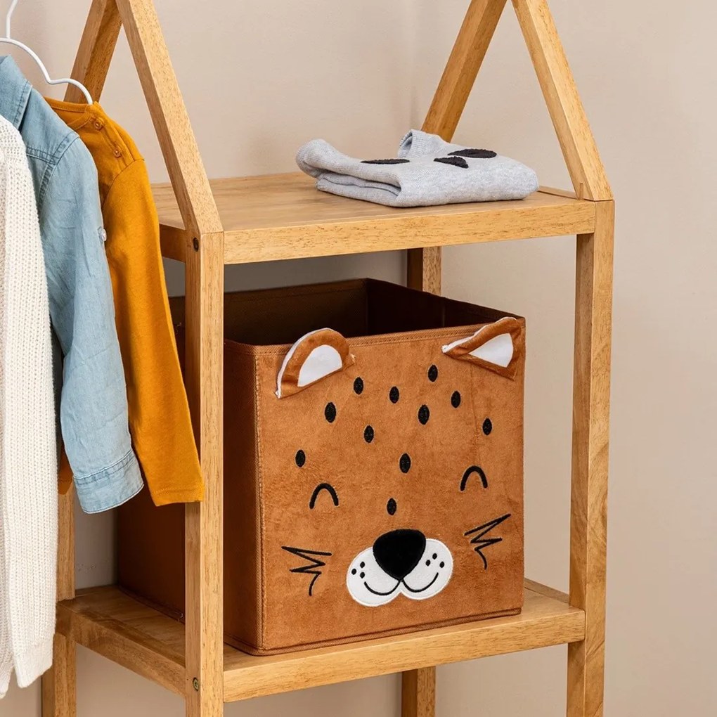Úložný box Leopard, 29x29x29 cm, hnedá