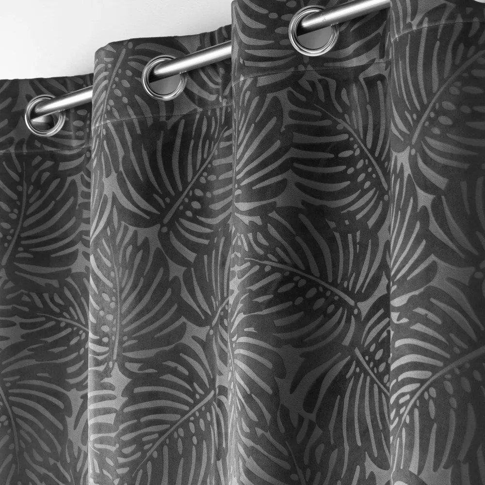 Antracitový zamatový záves 140x240 cm Analia – douceur d'intérieur