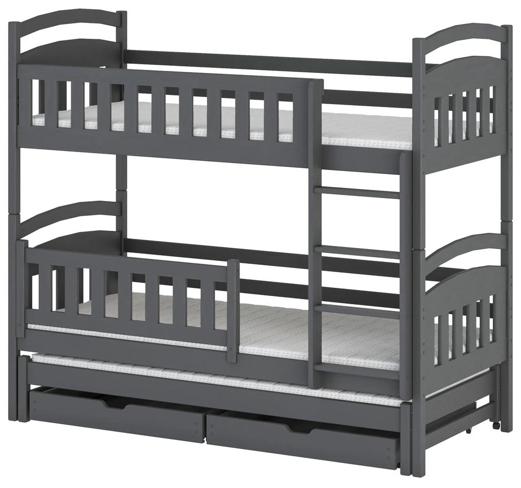 Detská posteľ 90 x 190 cm BLAIR (s roštom a úl. priestorom) (grafit). Vlastná spoľahlivá doprava až k Vám domov. 1013250