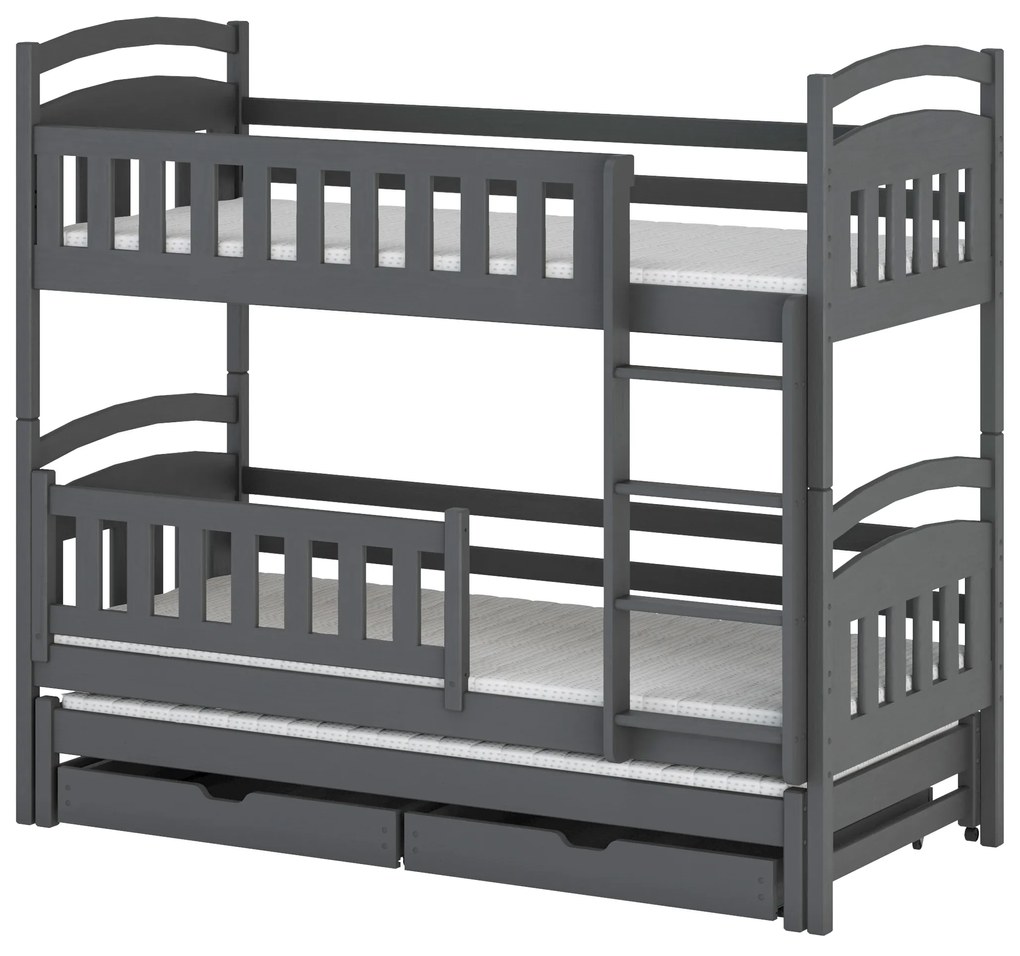 Detská posteľ 90 x 200 cm BLAIR (s roštom a úl. priestorom) (grafit). Vlastná spoľahlivá doprava až k Vám domov. 1013306