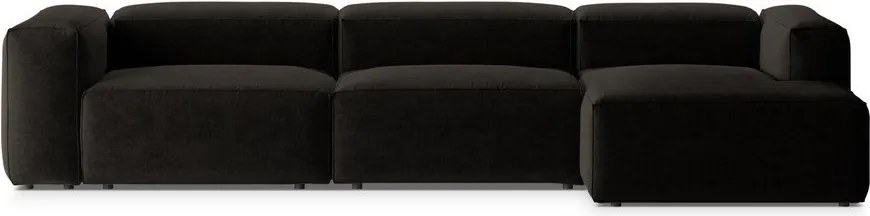 Čierna rohová pohovka (pravý roh/s leňoškou) Bergamo – Cosmopolitan Design