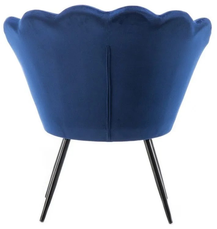 LuxuryForm DESIGN Kreslo FREY VELUR s čiernymi nohami - modré