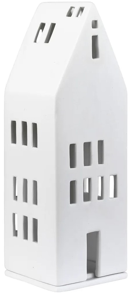 PORCELÁNOVÝ SVETELNÝ DOMČEK NA OHRIEVAČE TEALIGHT BIELY RADER 22 CM