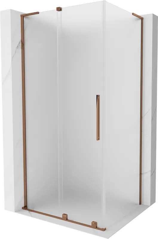 Mexen Velar L, sprchový kút s posuvnými dverami 100 x 80 cm, 8mm sklo námraza, ružové zlato, 871-100-080-33-60