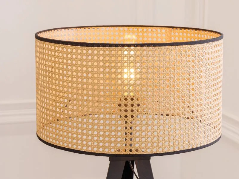 Viennese Wicker stojacia lampa béžovo-čierna 140 cm