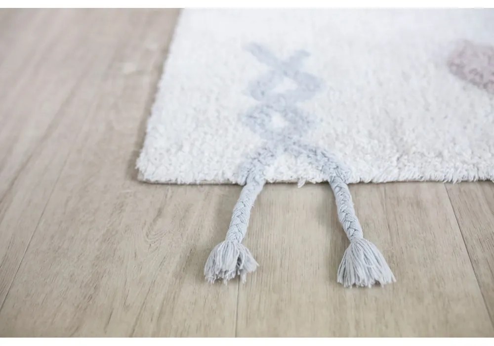 Krémový prateľný ručne tkaný bavlnený detský koberec 140x200 cm Kim – Lorena Canals