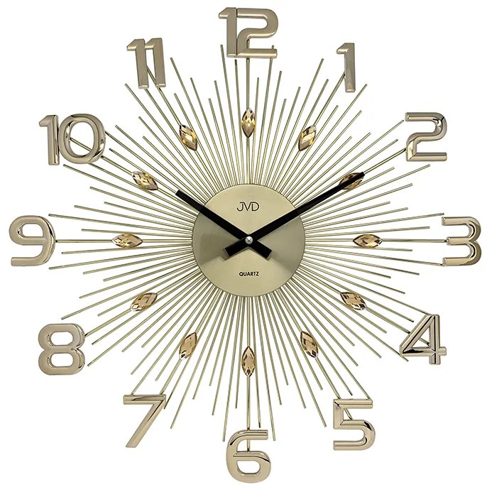 Luxusné zlaté nástenné hodiny JVD HT108.2 (49 cm)